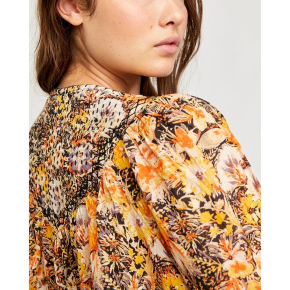 NWT Free People Cool Meadow Printed Top / Midnight - Picture 4 of 6